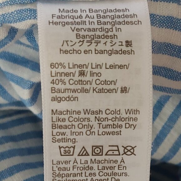 NWOT J. Crew Blue & White Stripped Linen-cotton Blend Camisole Sz L - Picture 6 of 6